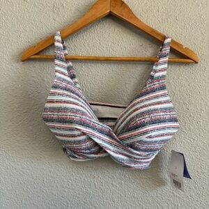 Front Twist Short Tankini Top Size Small NWT